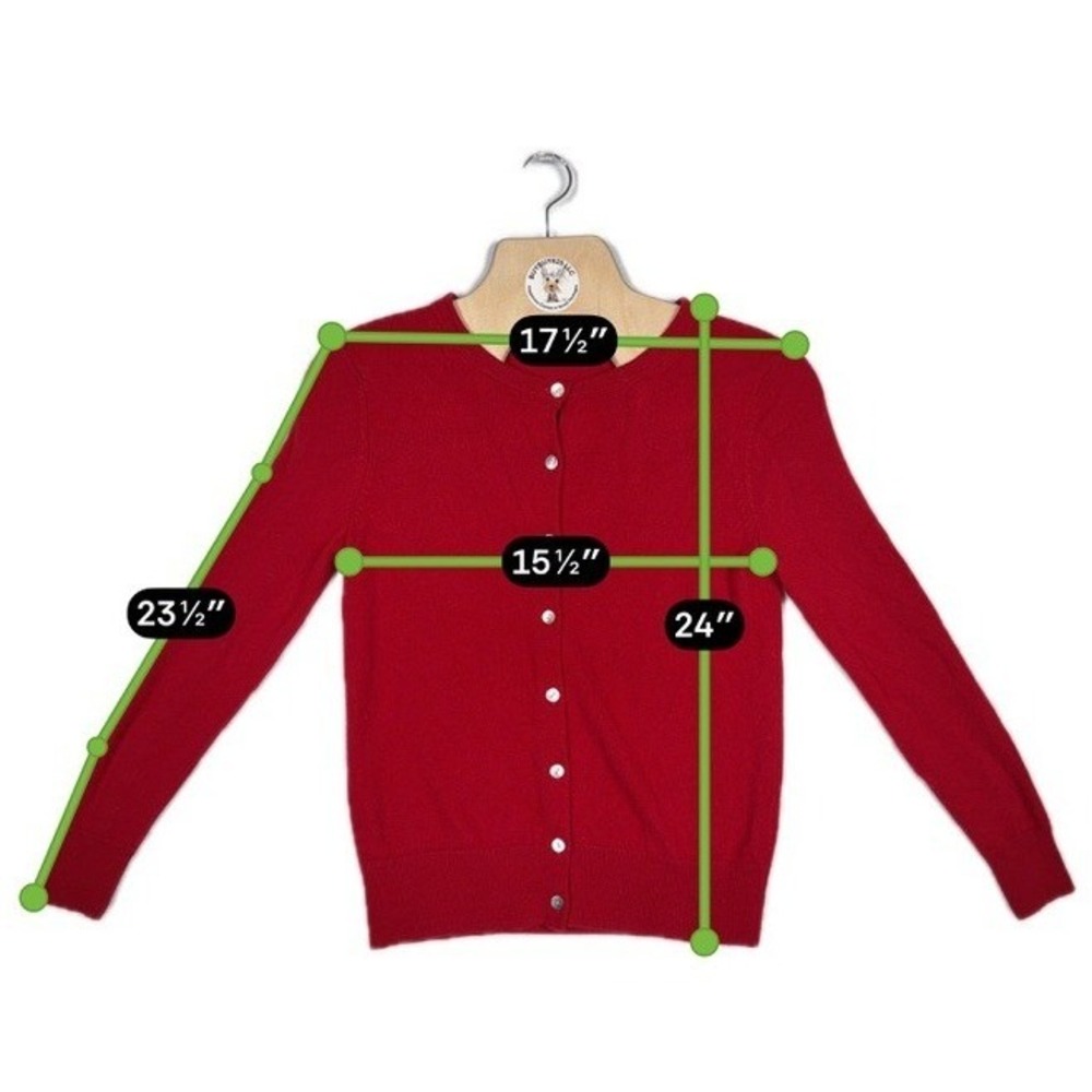 Quince Red 100% Mongolian Cashmere Cardigan Women's Small Button Sweater - Picture 6 of 6
